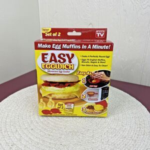 Box of 2 Eggwich Microwave Egg Muffins Cooker in a Minute NIB Easy Cook Eggs